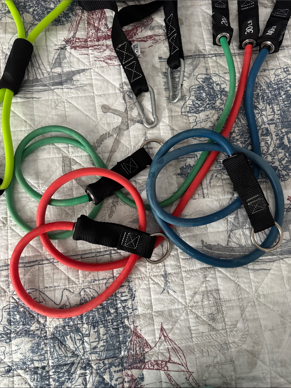 Set of Colorful Resistance Bands with Handles - Picture 5 of 5